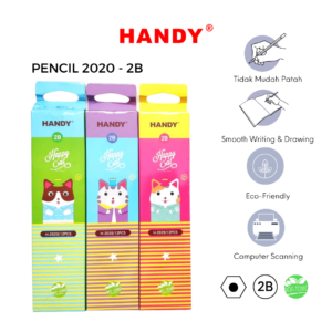 pensil 2B, handy stationery, staples, stapler, penghapus, pensil sketch, pensil ujian, pensil gambar, supplier pensil